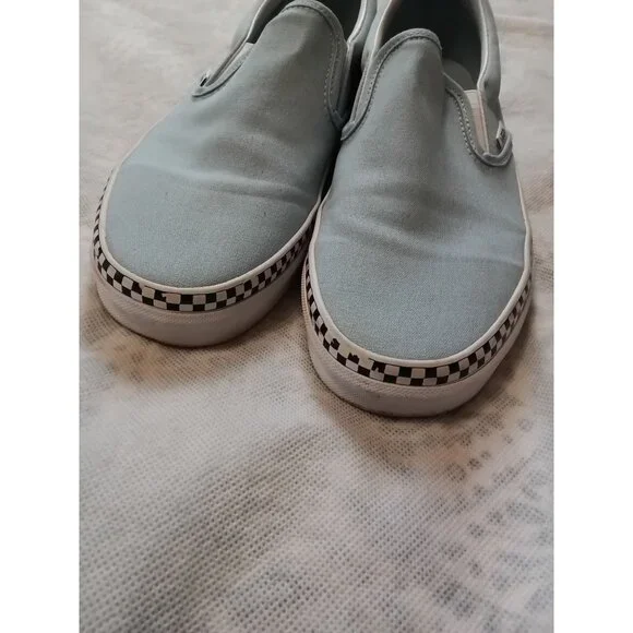 Vans Slip-On Shoes Checkerboard Trim Mens 8 Womens 9.5 Canvas Sneakers 500714 - Picture 9 of 9